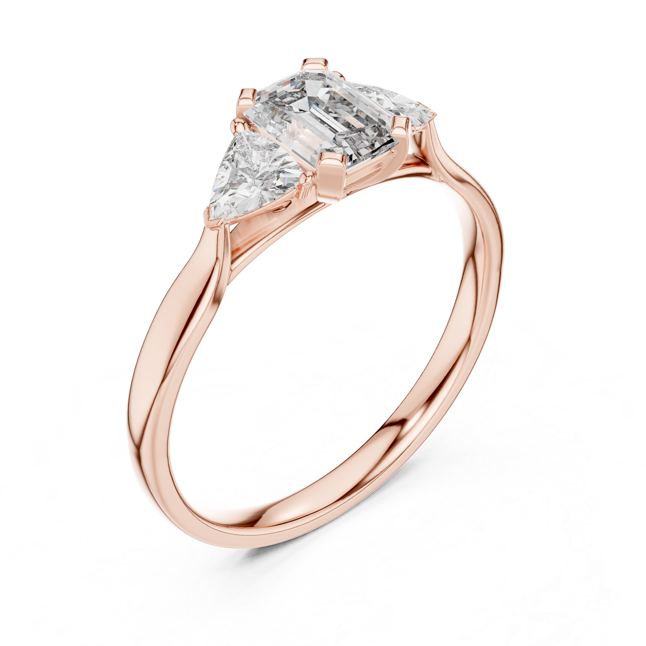 Oktavia - Cathedral Verlobungsring aus 14k Rosegold mit einem funkelnden, laborgezüchteten Diamanten - handgefertigt & nachhaltig - von Labgrownlove