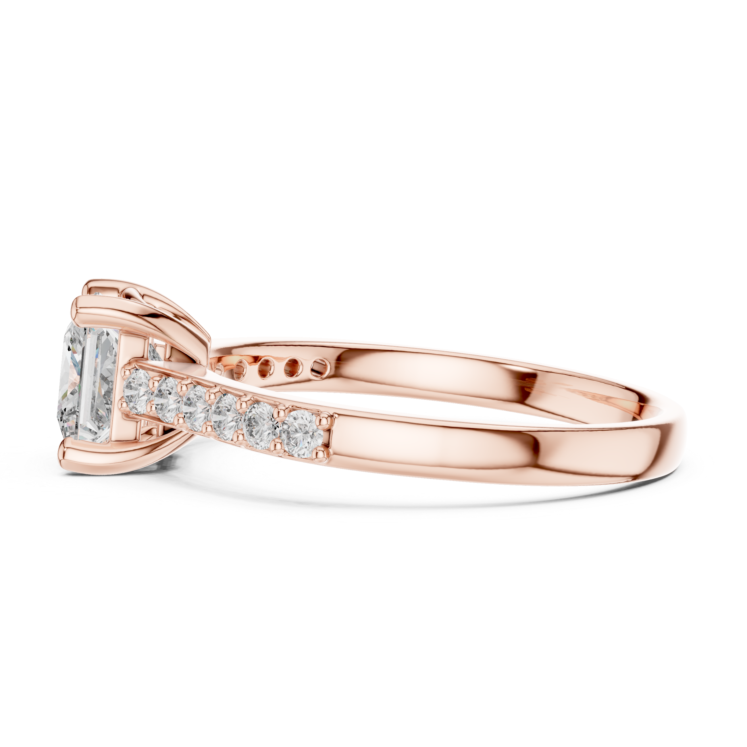 Nala - Princess Pavé Verlobungsring aus 14k Roségold mit einem funkelnden, laborgezüchteten Diamanten - handgefertigt & nachhaltig - von Labgrownlove