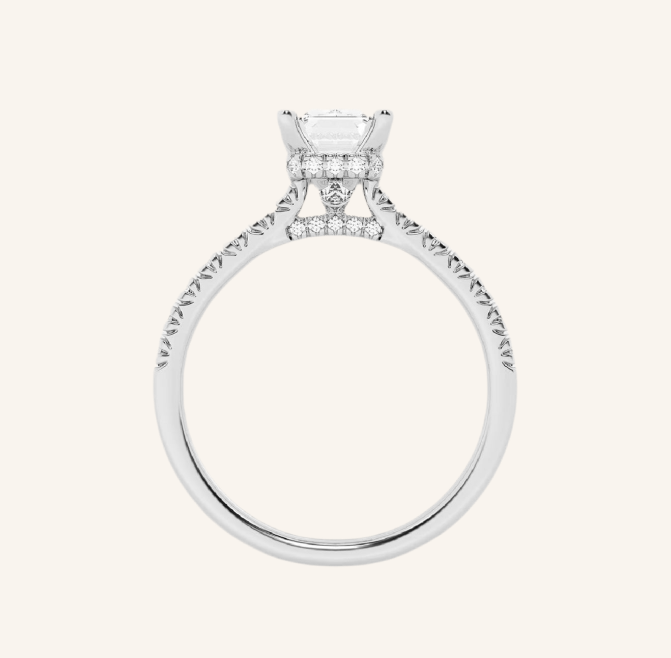 Shelly Verlobungsring – Emerald Cut Lab grown Diamant mit Seitendiamanten Ringe Lab Diamond Labgrownlove Handgefertigt