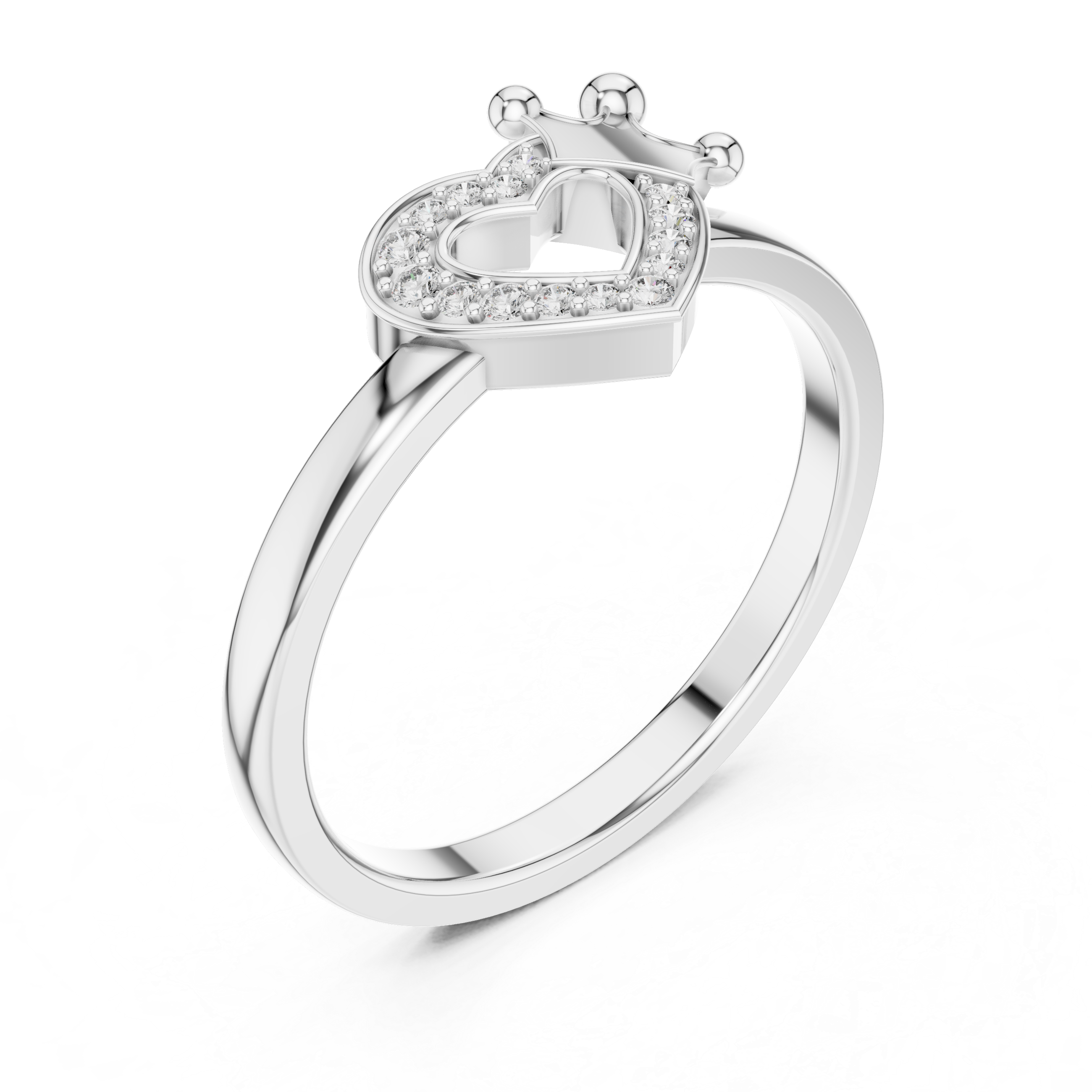 Amira - Herz Verlobungsring aus 14k Weißgold mit einem funkelnden, laborgezüchteten Diamanten - handgefertigt & nachhaltig - von Labgrownlove