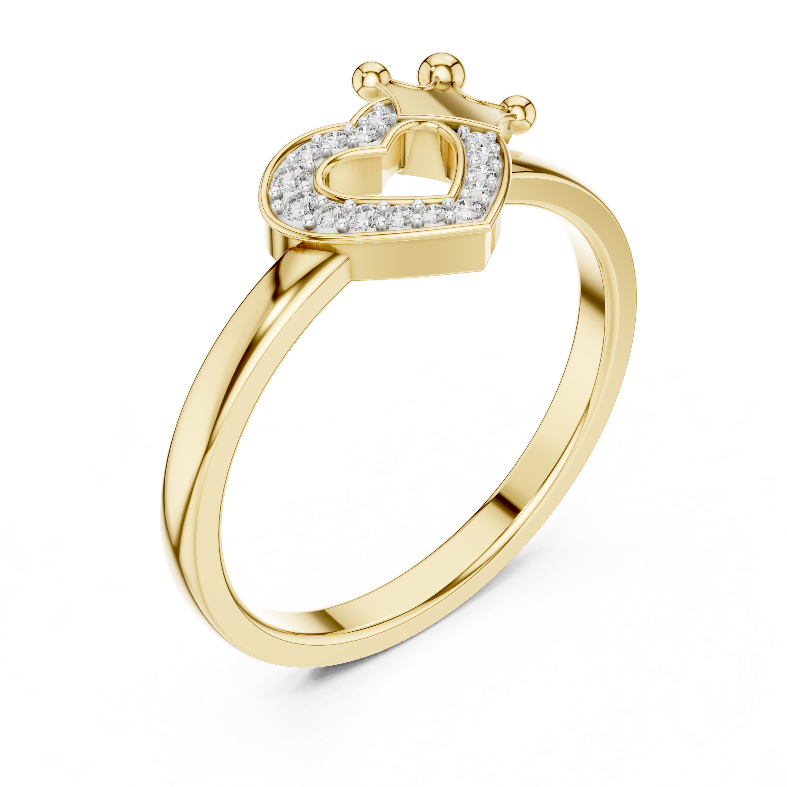 Amira - Herz Verlobungsring aus 14k Gelbgold mit einem funkelnden, laborgezüchteten Diamanten - handgefertigt & nachhaltig - von Labgrownlove