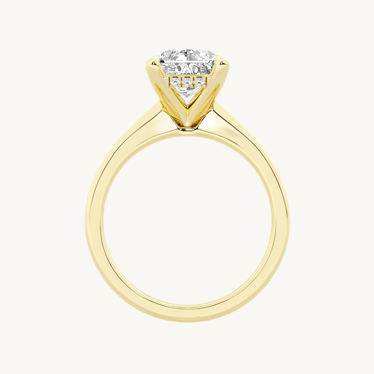 Jenny - Radiant Solitär Verlobungsring aus 14k Gelbgold mit einem funkelnden, Laborgezüchteten Diamanten - handgefertigt & nachhaltig - von Labgrownlove