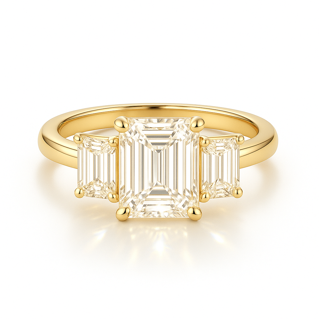 Kylie- Emerald Threestone Laborgezüchteter Diamant