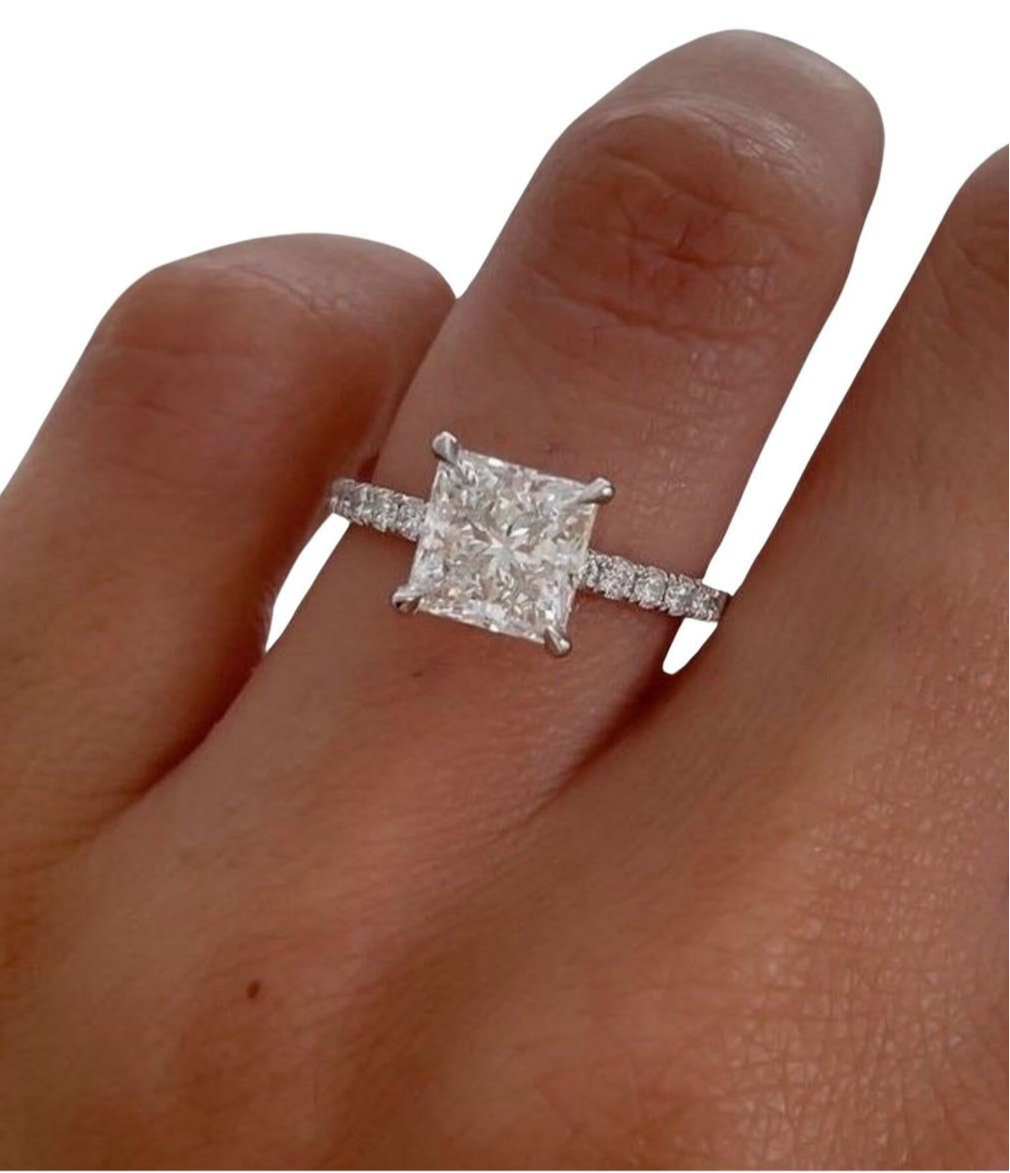 Estelle - Marquise Eternity Verlobungsring aus 14k Platin mit einem funkelnden, laborgezüchteten Diamanten - handgefertigt & nachhaltig - von Labgrownlove