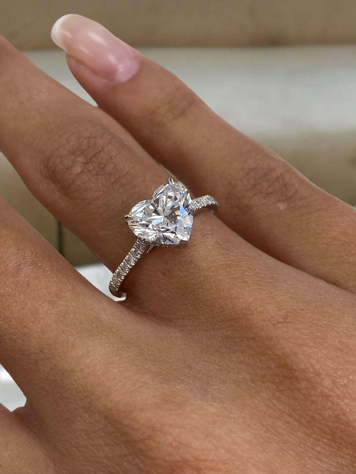 Sandy Verlobungsring – Herzförmiger Lab grown Diamant Eternity Ringe Lab Diamond Labgrownlove Handgefertigt