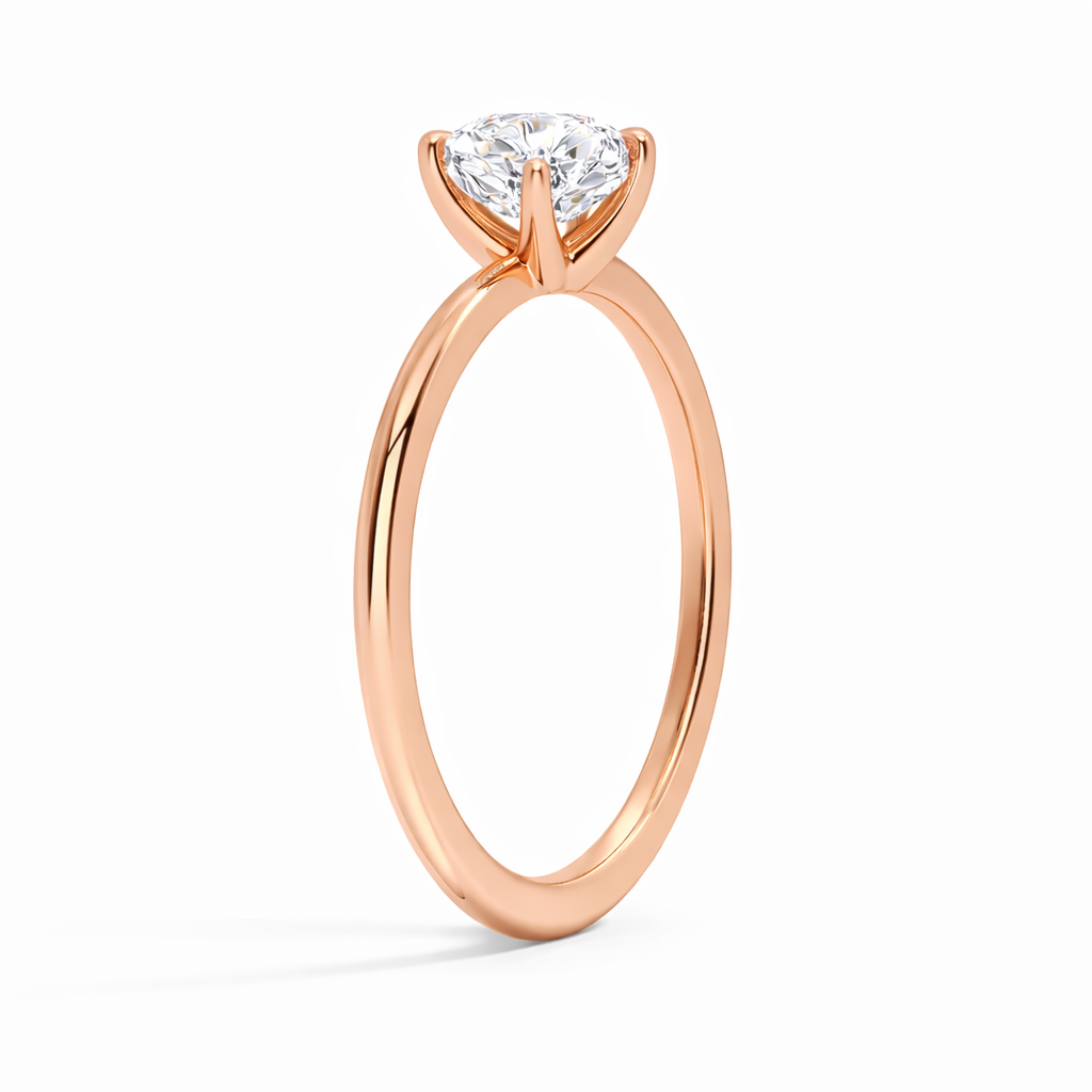 Lisa Herz Solitär Verlobungsring aus 14k Roségold mit einem funkelnden, laborgezüchteten Diamanten – handgefertigt, nachhaltig, von Labgrownlove