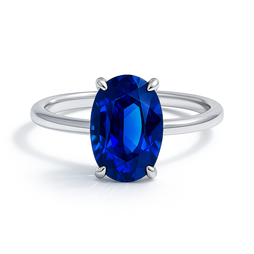 Ovaler Solitär-Verlobungsring Alaïa mit laborgezüchtetem blauem Diamanten von Labgrownlove.