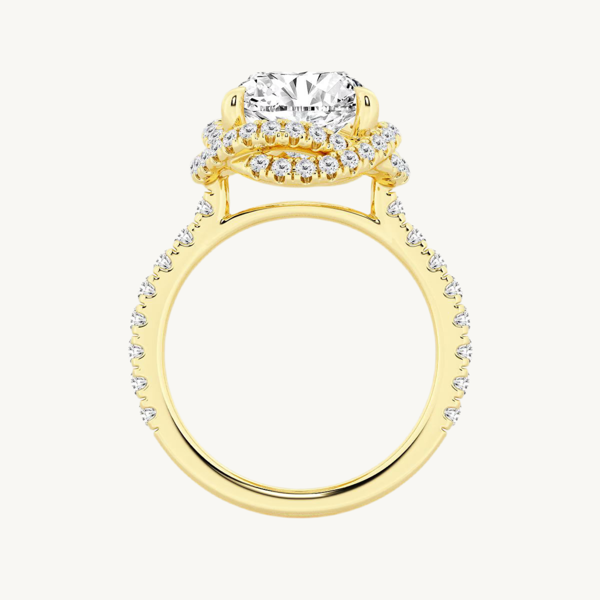 „Gaby“ Halo Oval Lab grown Diamant Verlobungsring Ringe Lab Diamond Labgrownlove Handgefertigt Jetzt einkaufen gelb