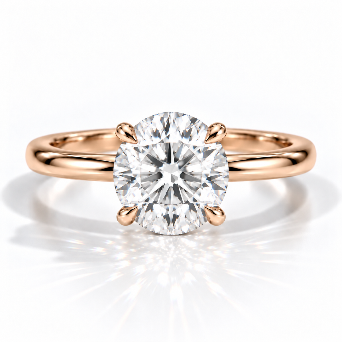Ida Brilliant Solitär Verlobungsring aus 14k Roségold mit einem funkelnden laborgezüchteten Diamanten – handgefertigt, nachhaltig, von Labgrownlove