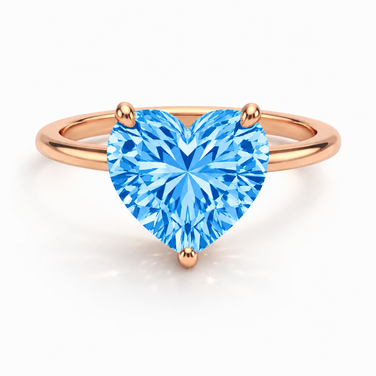 Aria – Herz Solitär Verlobungsring, Laborgezüchteter Blauer Diamant