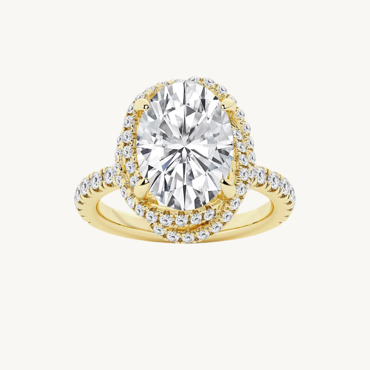 „Gaby“ Halo Oval Lab grown Diamant Verlobungsring Ringe Lab Diamond Labgrownlove Handgefertigt Jetzt einkaufen