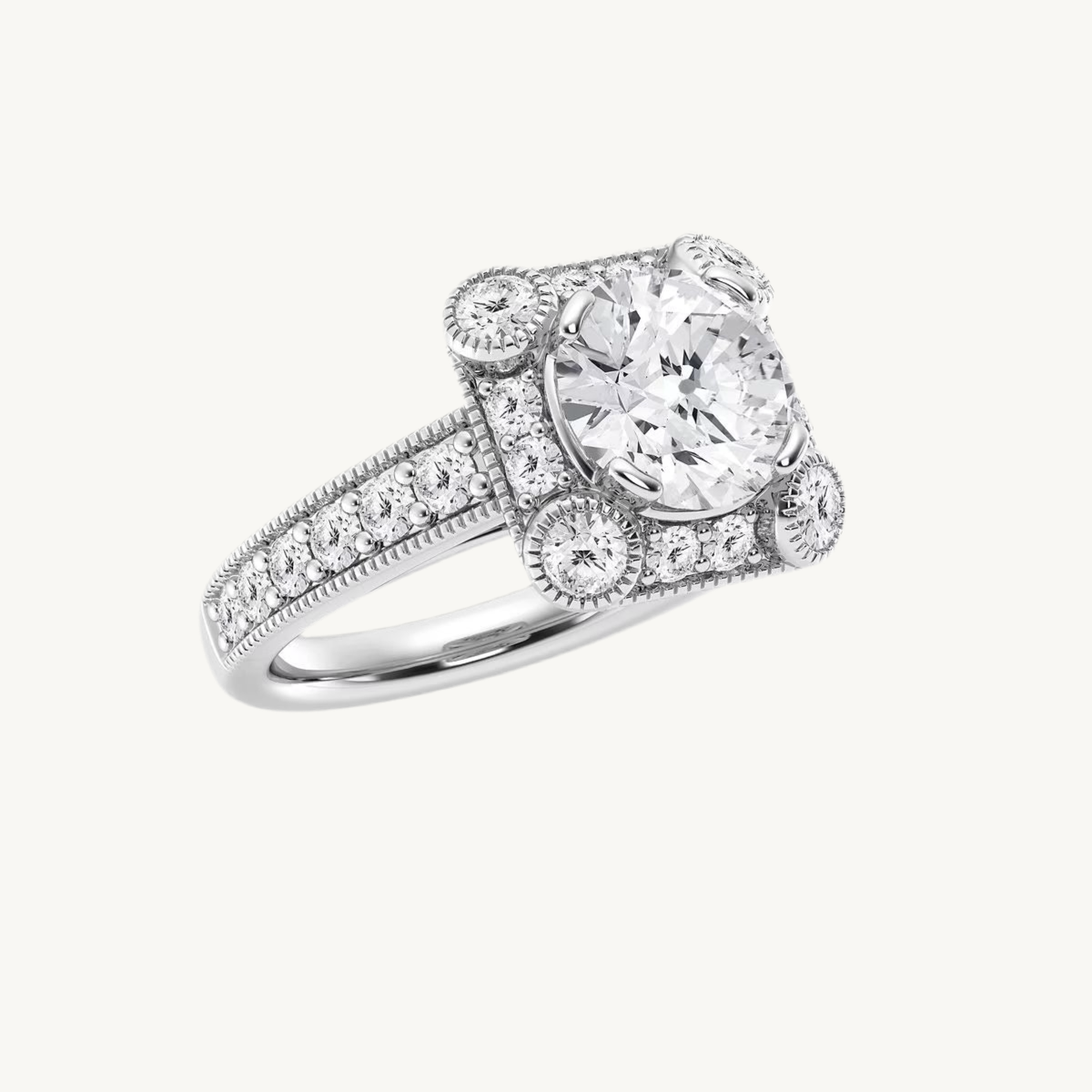 „Pina“ Halo Brilliant Lab grown Diamant Verlobungsring Ringe Lab Diamond Labgrownlove Handgefertigt Jetzt einkaufen