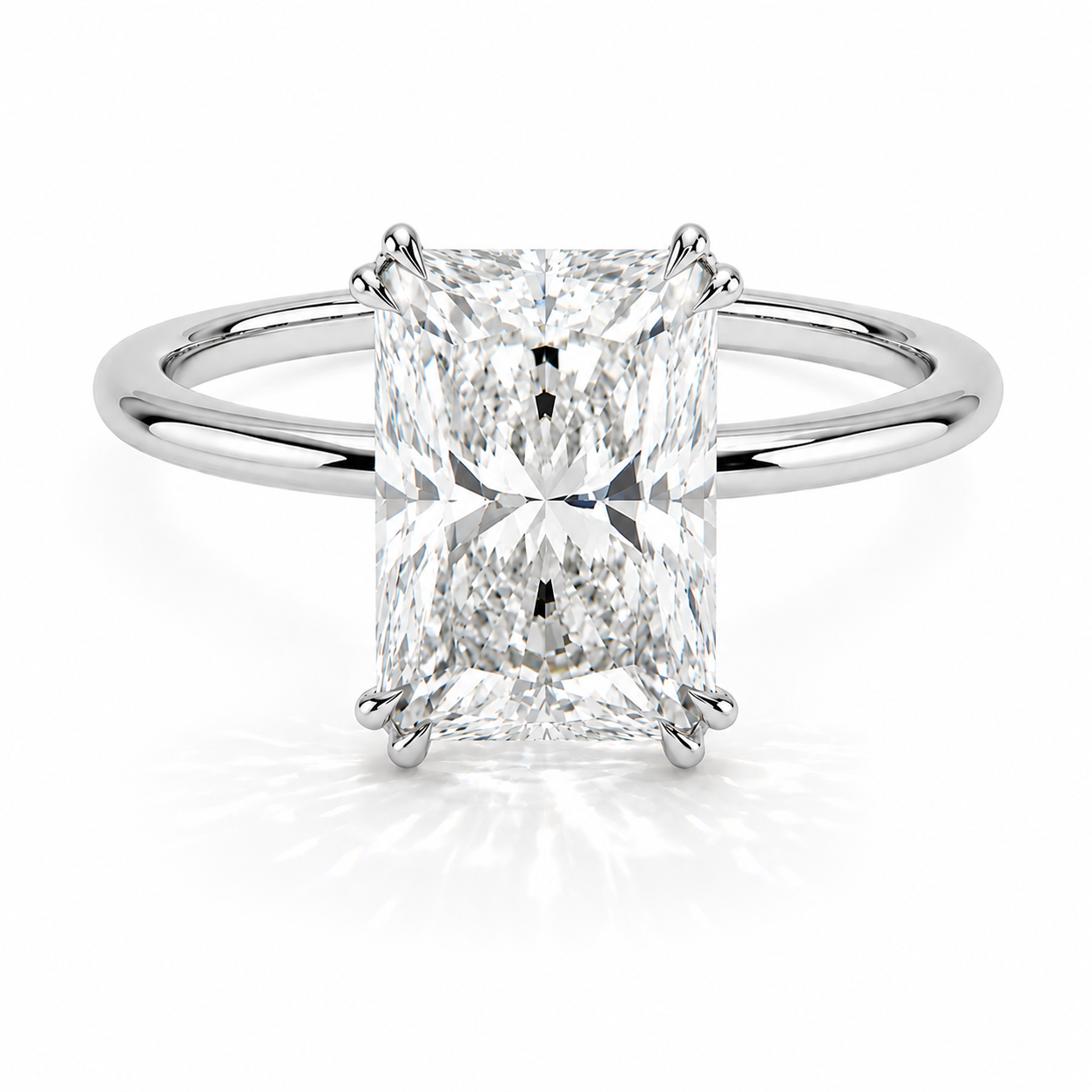 Grace - Radiant Solitär Cathedral Verlobungsring aus 14k Weißgold mit einem funkelnden, Laborgezüchteten Diamanten - handgefertigt & nachhaltig - von Labgrownlove