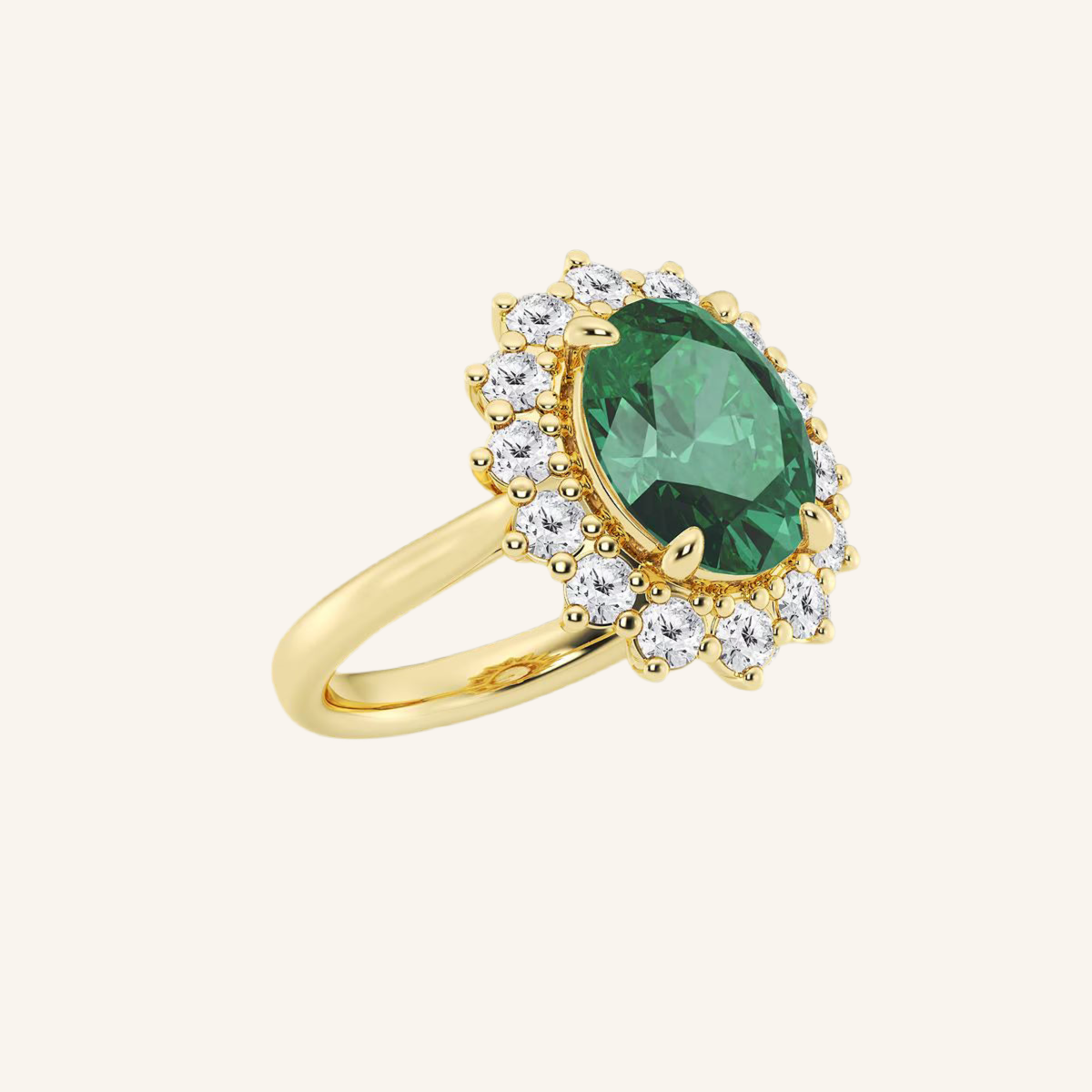 „Petunia“ Halo Brilliant Lab grown Diamant Ringe Lab Diamond Labgrownlove Handgefertigt Jetzt einkaufen gold ring oval