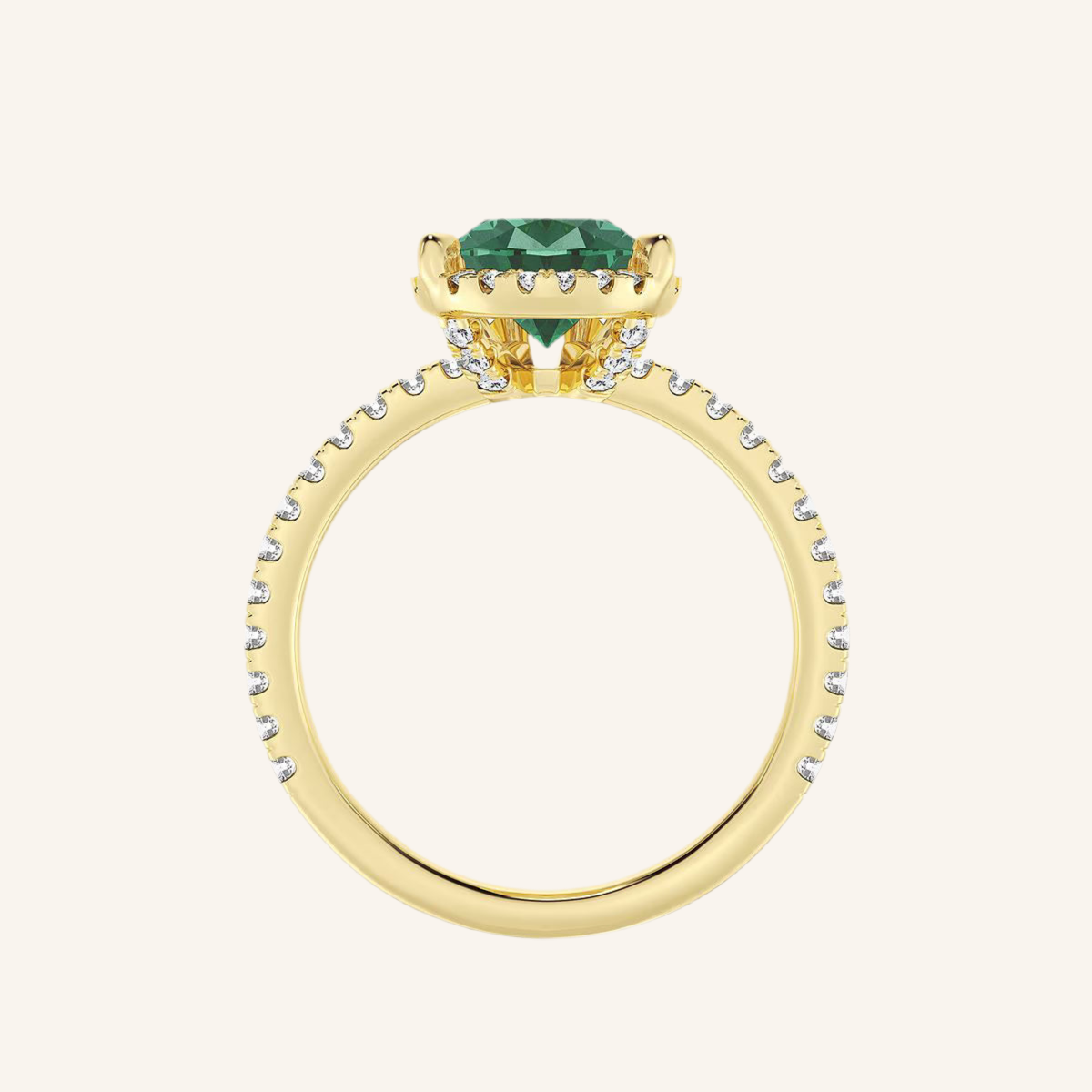 „Diana“ Halo Tropfen Lab grown Diamant Ringe Lab Diamond Labgrownlove Handgefertigt Jetzt einkaufen gold ring grün