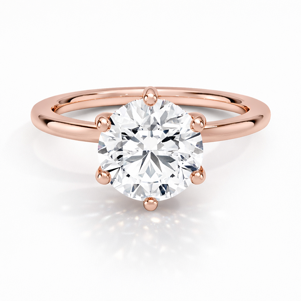 Sveta - Brilliant Solitär hidden halo Verlobungsring aus 14k Roségold mit einem funkelnden, natürlichen Diamanten - handgefertigt & nachhaltig - von Labgrownlove