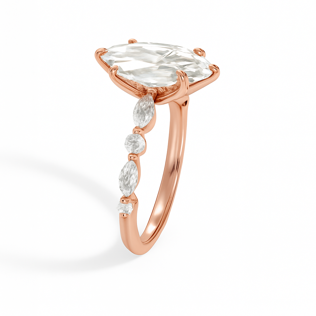 Marija-Marquise Verlobungsring mit Laborgezüchteten Diamant
