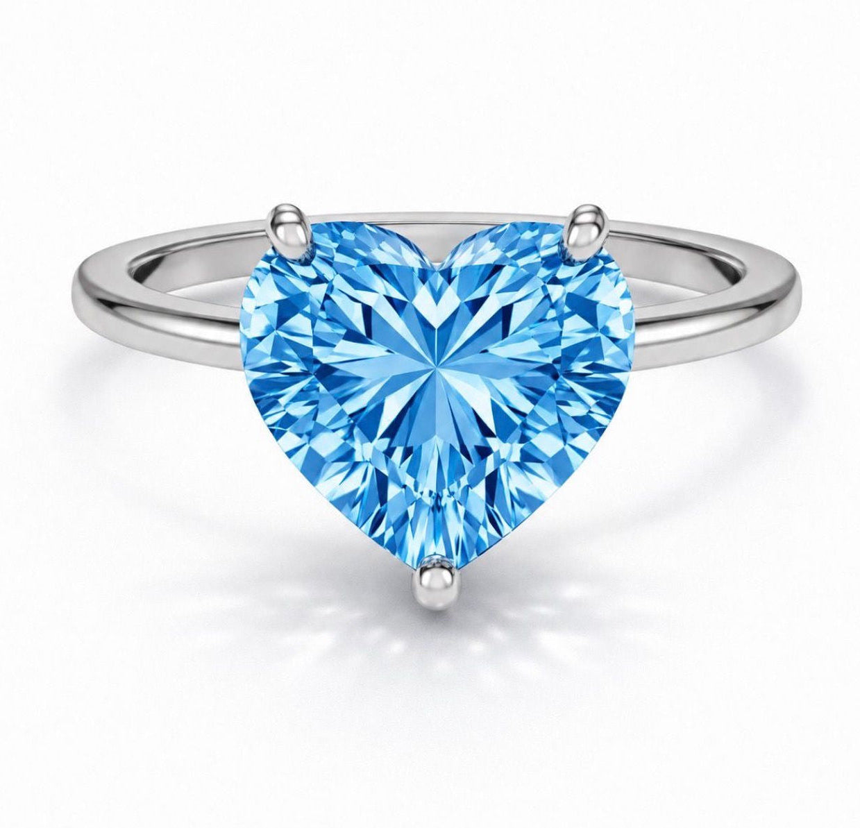 Aria Herz Solitär Verlobungsring aus 14k Weißgold mit einem funkelnden, laborgezüchteten Diamanten – handgefertigt, nachhaltig, von Labgrownlove