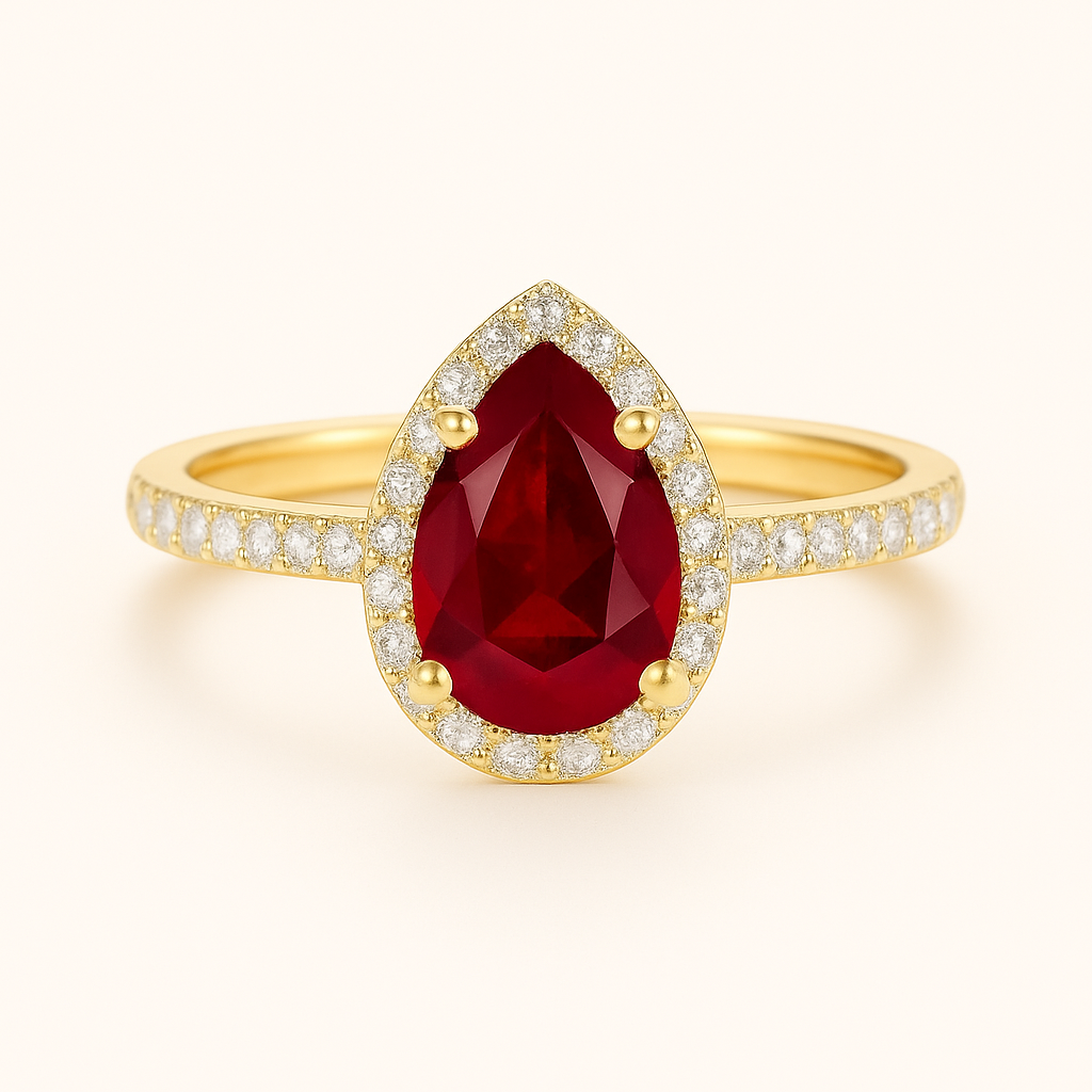 „Diana“ Halo Tropfen Lab grown Diamant Ringe Lab Diamond Labgrownlove Handgefertigt Jetzt einkaufen gold ring
