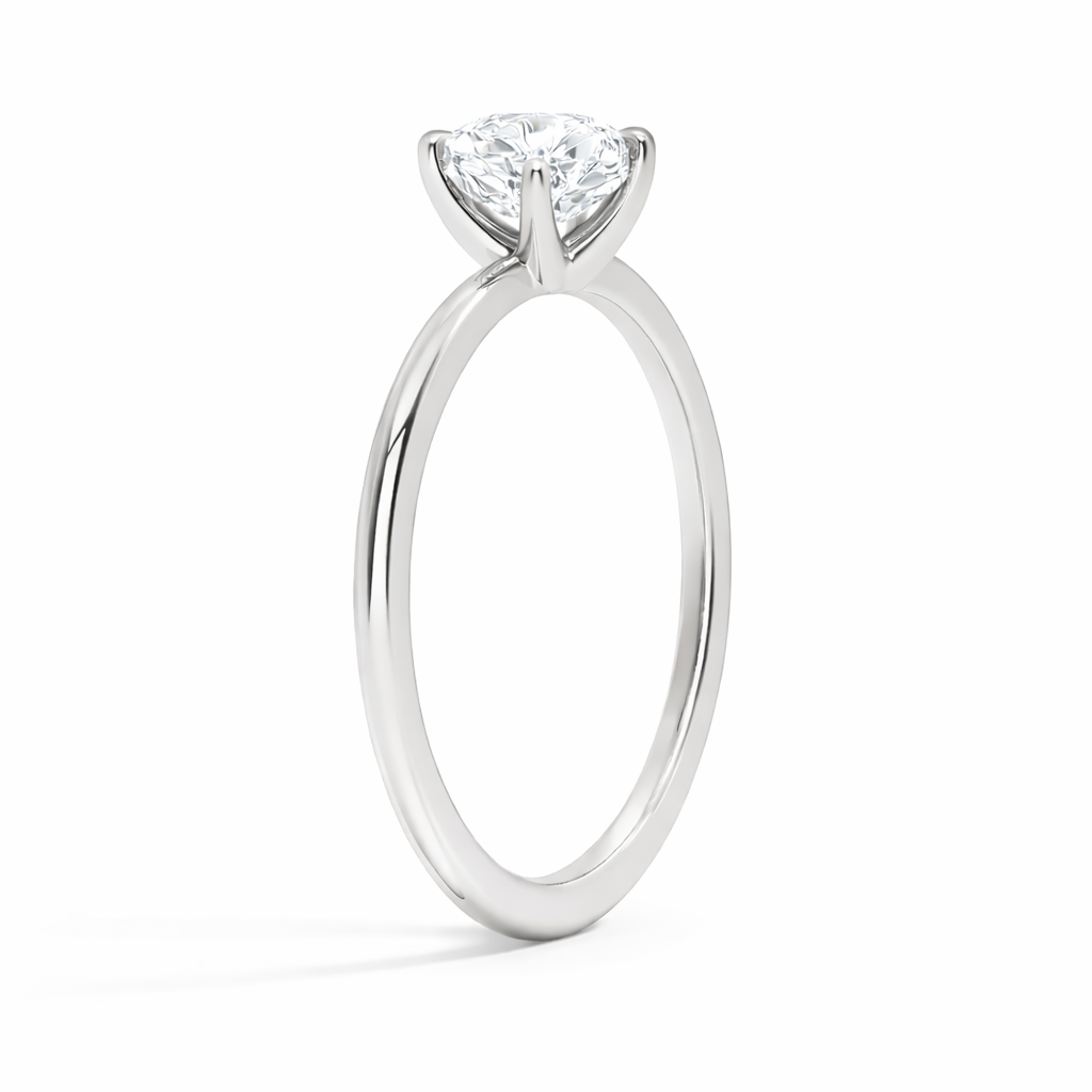 Lisa Herz Solitär Verlobungsring aus 14k Weißgold mit einem funkelnden, laborgezüchteten Diamanten – handgefertigt, nachhaltig, von Labgrownlove