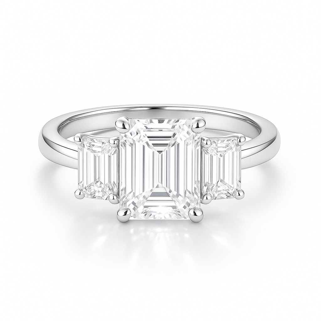 Kylie- Emerald Threestone Laborgezüchteter Diamant