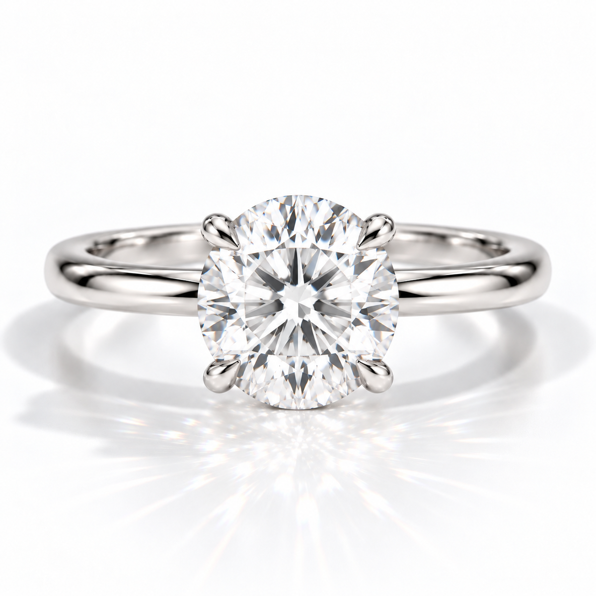 Ida Brilliant Solitär Verlobungsring aus 14k Weißgold mit einem funkelnden laborgezüchteten Diamanten – handgefertigt, nachhaltig, von Labgrownlove