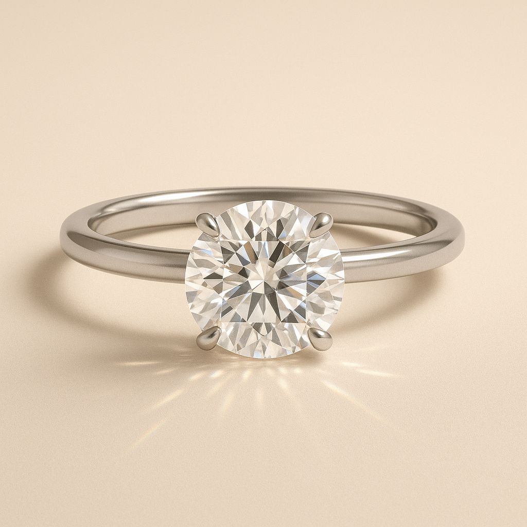 Ida - Brilliant Solitär Verlobungsring aus 14k Weißgold mit einem funkelnden Diamanten - laborgezüchtet, handgefertigt & nachhaltig - von Labgrownlove
