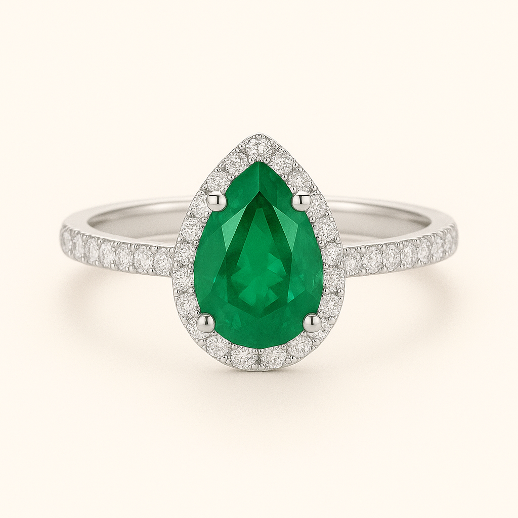 „Diana“ Halo Tropfen Lab grown Diamant Ringe Lab Diamond Labgrownlove Handgefertigt Jetzt einkaufen birnenförmig