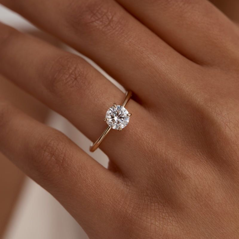 Ida - Brilliant Solitär Verlobungsring aus 14k Gelbgold mit einem funkelnden Diamanten - laborgezüchtet, handgefertigt & nachhaltig - von Labgrownlove
