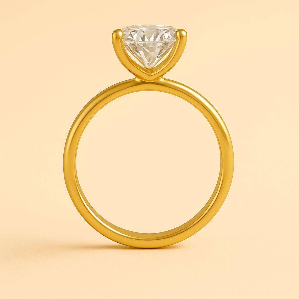 Ida - Brilliant Solitär Verlobungsring aus 14k Gelbgold mit einem funkelnden Diamanten - laborgezüchtet, handgefertigt & nachhaltig - von Labgrownlove