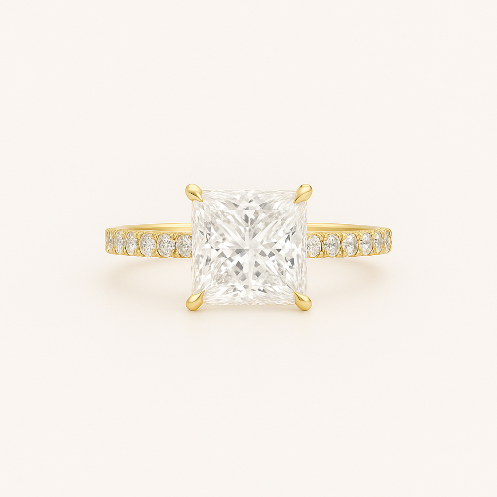 „Estelle“ Princess Eternity Lab grown Diamant Ringe Lab Diamond Labgrownlove Handgefertigt Jetzt einkaufen gelb gold