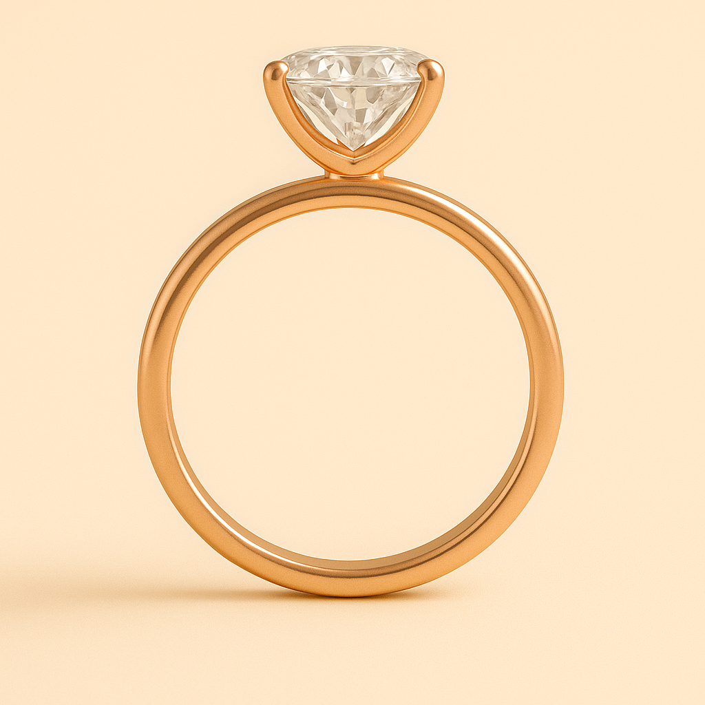 Ida - Brilliant Solitär Verlobungsring aus 14k Roségold mit einem funkelnden Diamanten - laborgezüchtet, handgefertigt & nachhaltig - von Labgrownlove