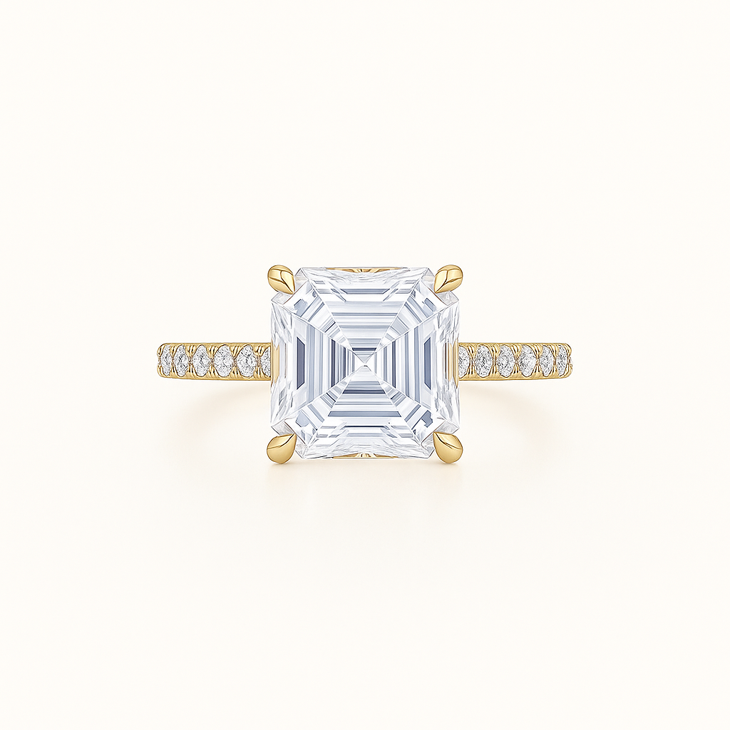 „Taylor“ Asscher Eternity Lab grown Diamant Ringe Lab Diamond Labgrownlove Handgefertigt Jetzt einkaufen gelb gold