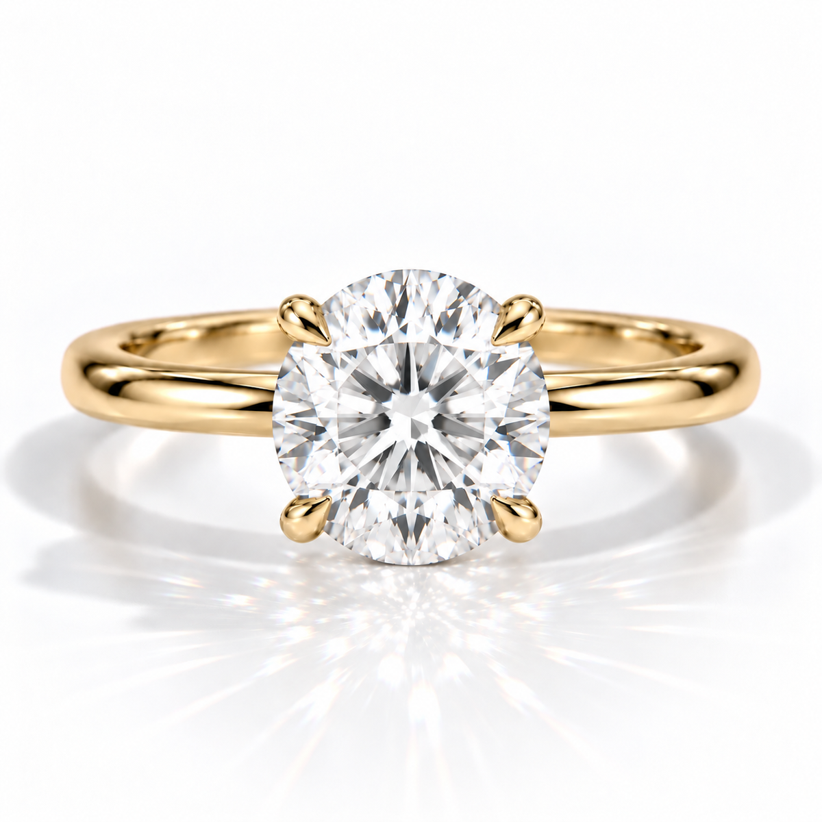 Ida Brilliant Solitär Verlobungsring aus 14k Gelbgold mit einem funkelnden laborgezüchteten Diamanten – handgefertigt, nachhaltig, von Labgrownlove