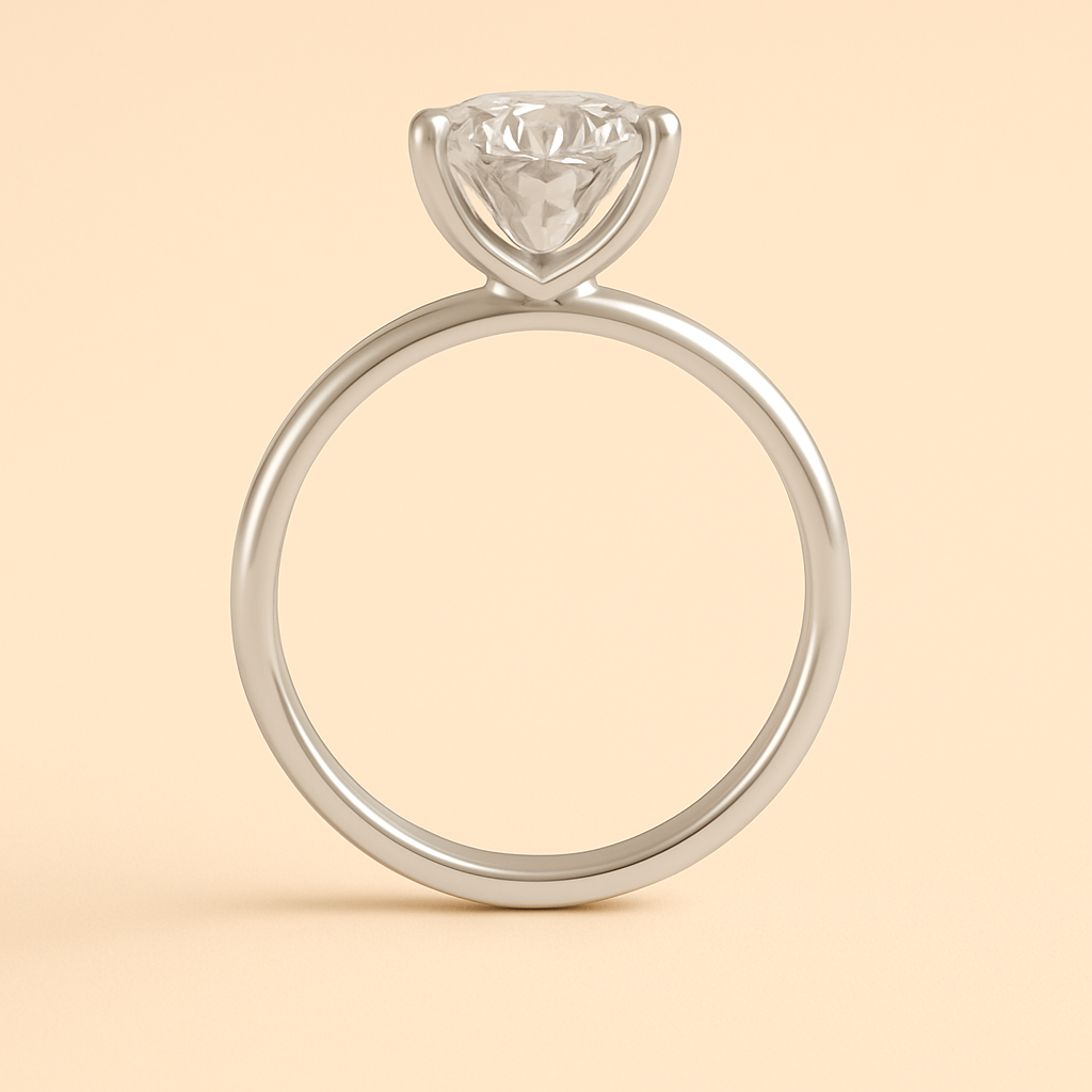 Ida - Brilliant Solitär Verlobungsring aus 14k Weißgold mit einem funkelnden Diamanten - laborgezüchtet, handgefertigt & nachhaltig - von Labgrownlove