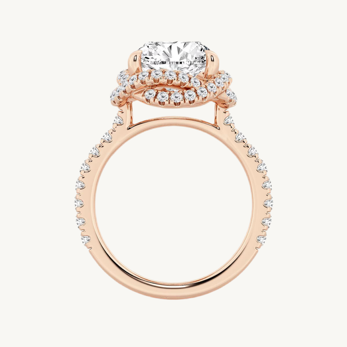 „Gaby“ Halo Oval Lab grown Diamant Verlobungsring Ringe Lab Diamond Labgrownlove Handgefertigt Jetzt einkaufen rose
