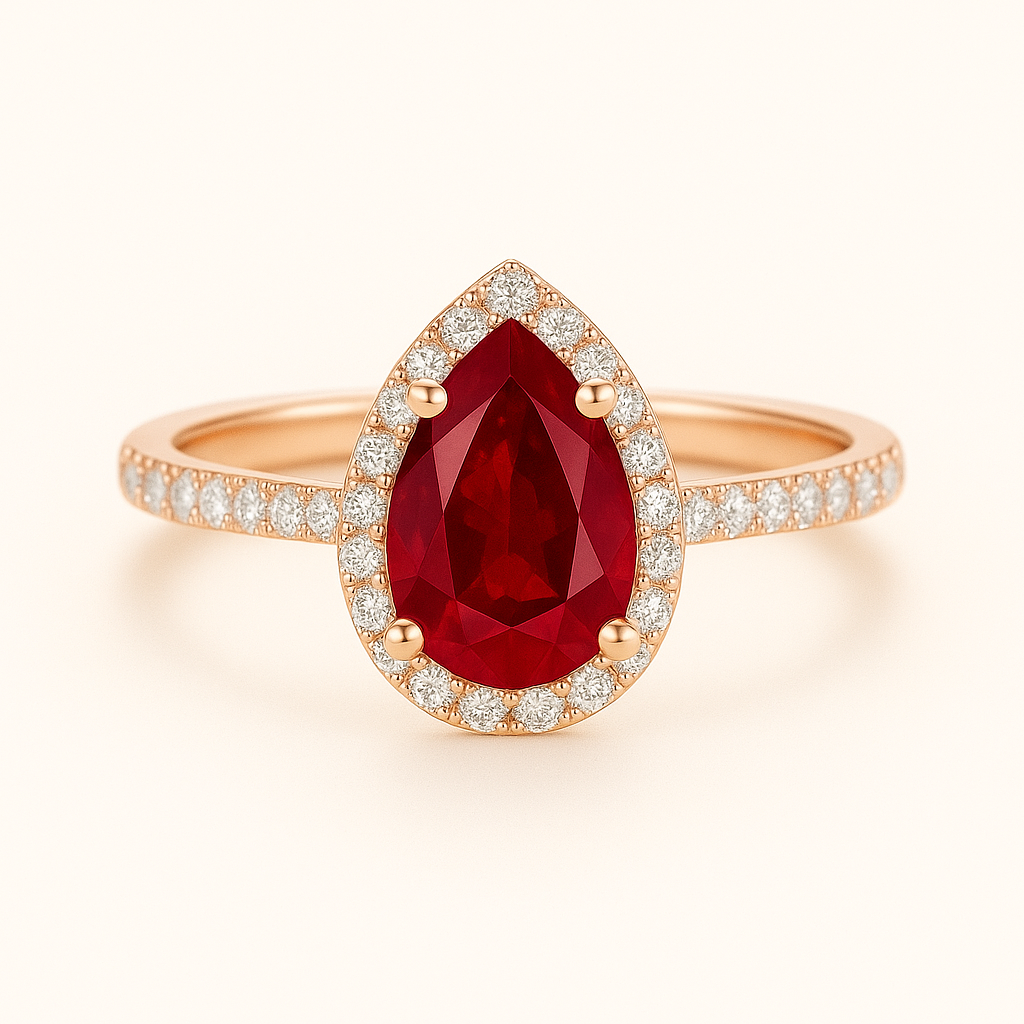 „Diana“ Halo Tropfen Lab grown Diamant Ringe Lab Diamond Labgrownlove Handgefertigt Jetzt einkaufen rose gold ring