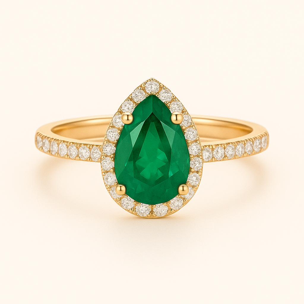 „Diana“ Halo Tropfen Lab grown Diamant Ringe Lab Diamond Labgrownlove Handgefertigt Jetzt einkaufen gold ring