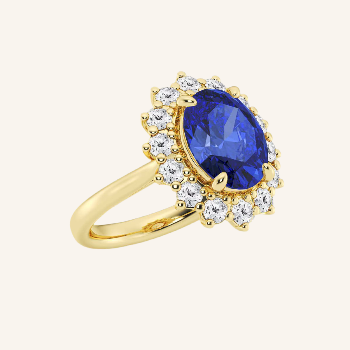„Petunia“ Halo Brilliant Lab grown Diamant Ringe Lab Diamond Labgrownlove Handgefertigt Jetzt einkaufen gold ring oval