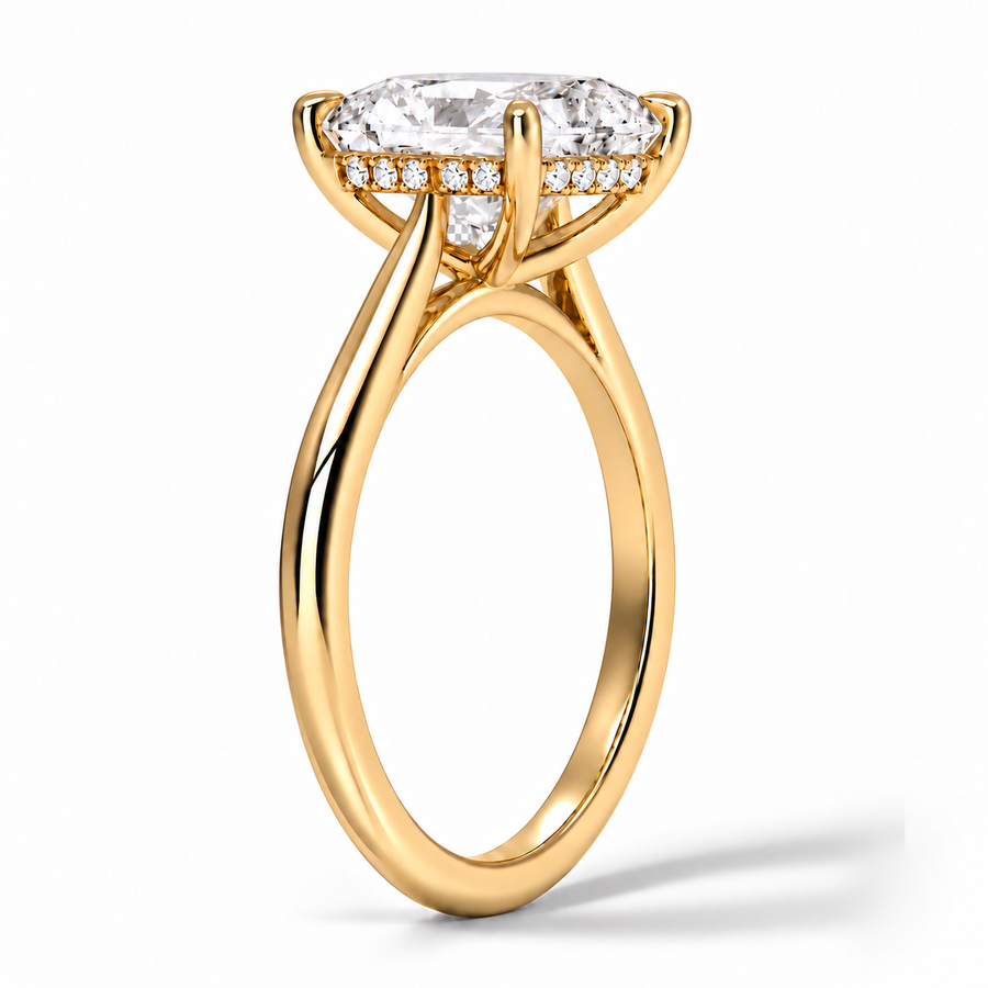 Ariana – Radiant Cathedral mit Hidden Halo Galerieschiene Verlobungsring | Labordiamant