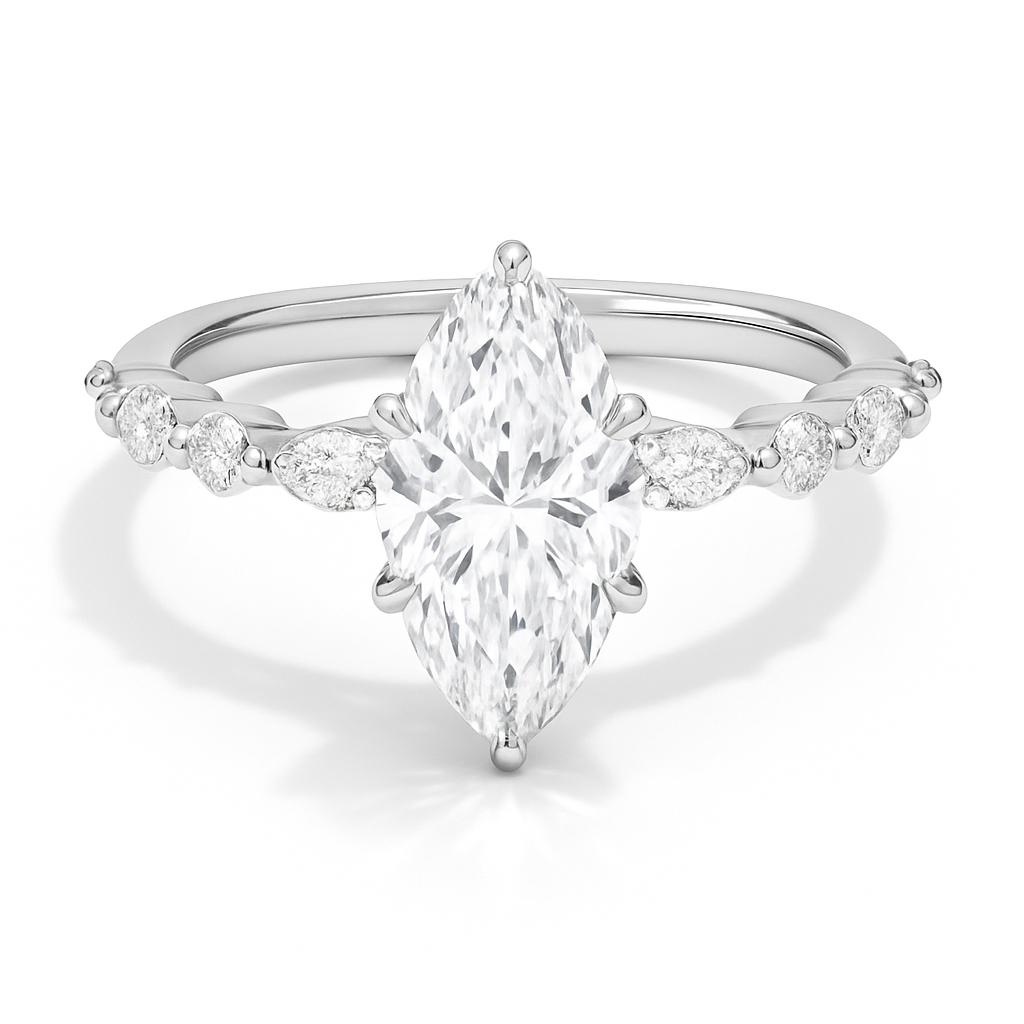 Marija-Marquise Verlobungsring mit Laborgezüchteten Diamant