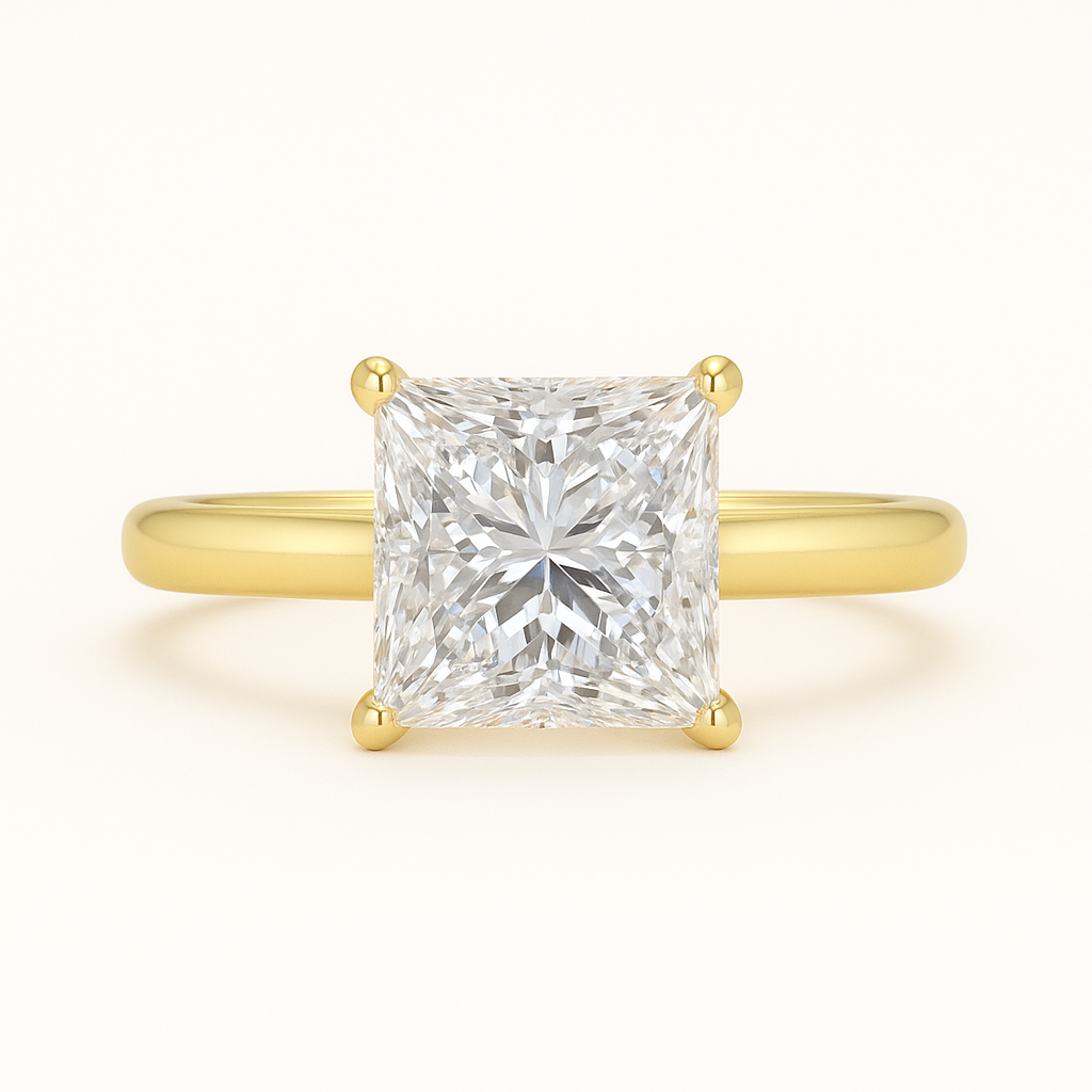 „Elainé“ Princess Lab grown Diamant Ringe Lab Diamond Labgrownlove Handgefertigt Jetzt einkaufen gold solitär verlobung