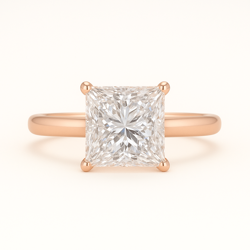 „Elainé“ Princess Lab grown Diamant Ringe Lab Diamond Labgrownlove Handgefertigt Jetzt einkaufen rose gold verlobung