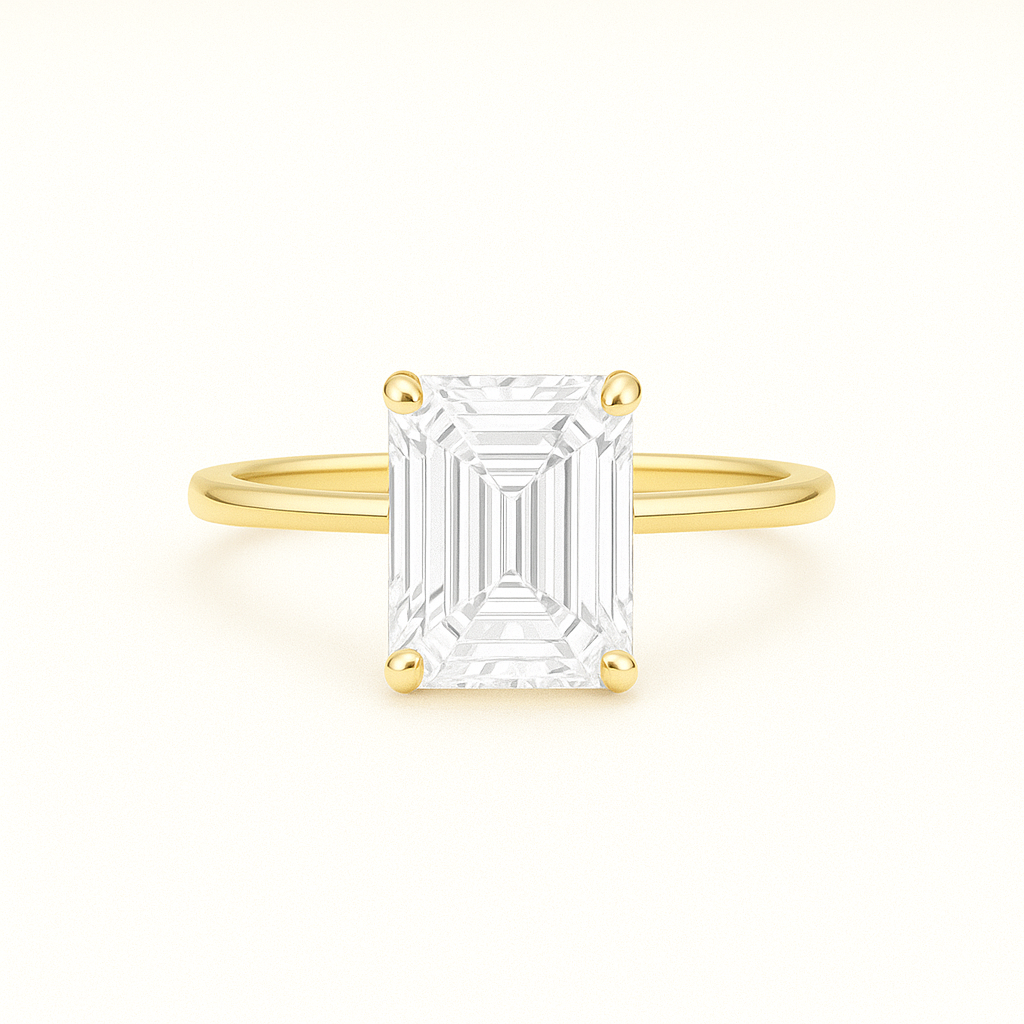 ,,Celina“ Emerald Solitär Lab grown Diamant Ringe Lab Diamond Labgrownlove Handgefertigt Jetzt einkaufen gold verlobung