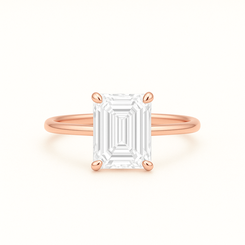 ,,Celina“ Emerald Solitär Lab grown Diamant Ringe Lab Diamond Labgrownlove Handgefertigt Jetzt einkaufen rose gold