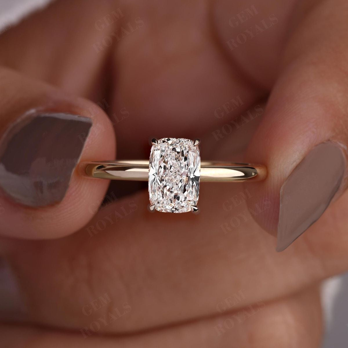 ,,Victoria“ Elongated Cushion Solitär Lab grown Diamant Ringe Lab Diamond Labgrownlove Handgefertigt Jetzt einkaufen