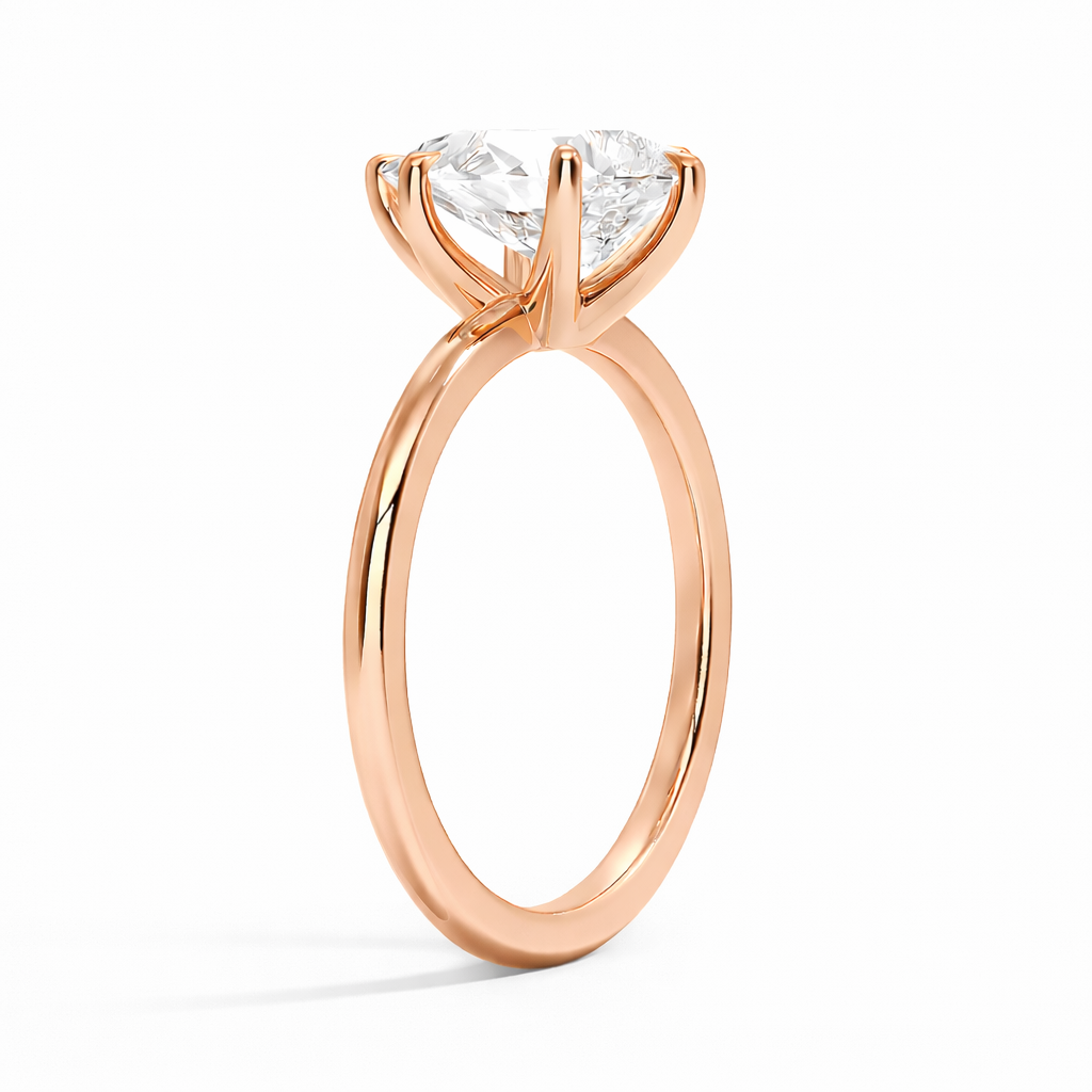 Kate - Tropfen Solitär Verlobungsring aus 14k Roségold mit einem funkelnden, laborgezüchteten Diamanten - handgefertigt & nachhaltig - Labgrownlove