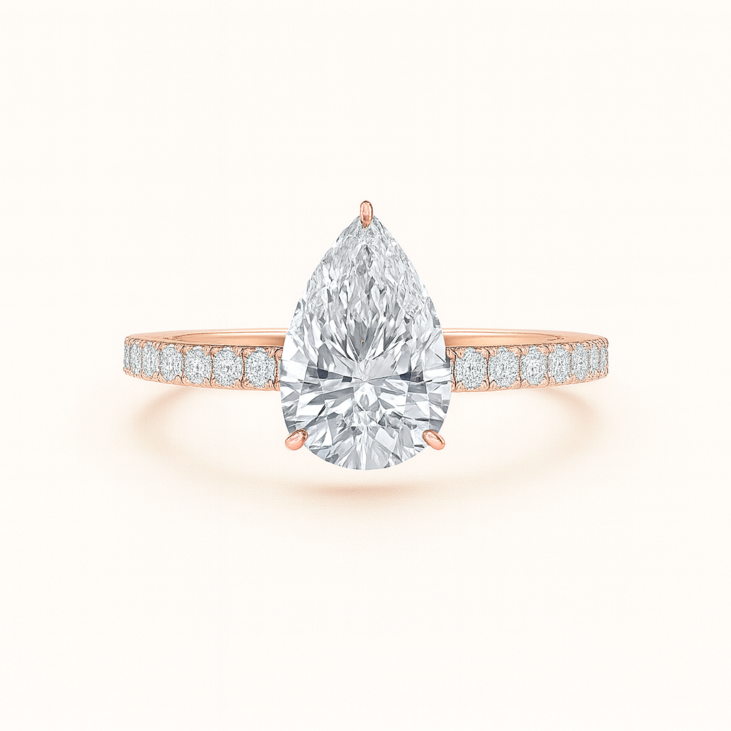 Abby Verlobungsring – Pear Cut Lab grown Diamant | 14K Gold & Platin Ringe Engagement Ring Labgrownlove Handgefertigt