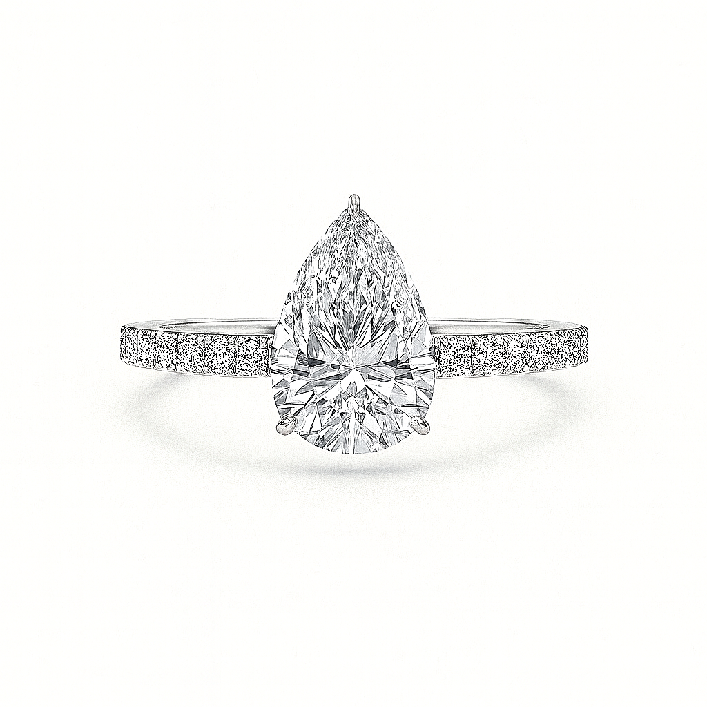 Abby Verlobungsring – Pear Cut Lab grown Diamant | 14K Gold & Platin Ringe Engagement Ring Labgrownlove Handgefertigt