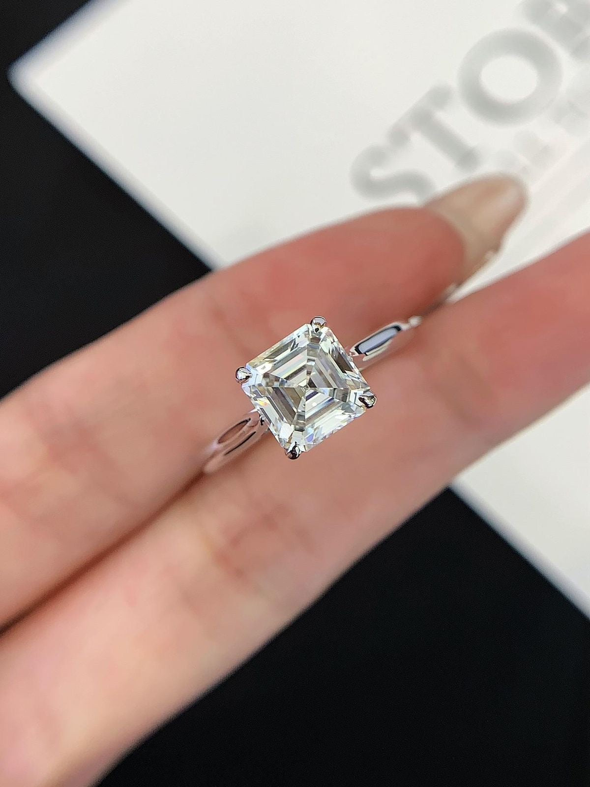 „Clara“ Solitär Asscher Lab grown Diamant Ringe Lab Diamond Labgrownlove Handgefertigt Jetzt einkaufen quadratischer